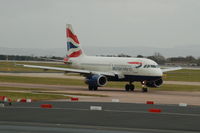 G-EUPP @ EGCC - British Airways Airbus A319-131 taxxiing at Manchester Airport - by David Burrell