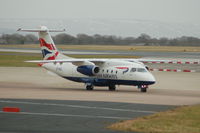 OY-NCL @ EGCC - British Airways Dornier 328-310 taxiing at Manchester Airport - by David Burrell