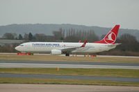 TC-JHP @ EGCC - Turkish Airlines Boeing 737 TC-JHP landed at Manchester Airport - by David Burrell