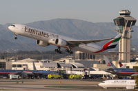 A6-ECU @ KLAX - Emirates Boeing 777-31H(ER), UAE216 departing RWY 25R KLAX, enroute to Dubai Int'l (OMDB / DXB). - by Mark Kalfas