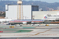 N693AA @ KLAX - American Airlines Boeing 757-223, at the American hangar in Los Angeles. - by Mark Kalfas