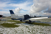 G-BRBD @ EGHA - Compton Abbas in the snow. G-BRBD, a resident here, creates an aeroplane-shaped pattern in the snow. - by Howard J Curtis