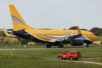 F-GZTD @ LFRB - Boing 737-73V, Europe Airpost, Taxiing to holding point rwy 25L, Brest-Bretagne Airport (LFRB-BES) - by Yves-Q