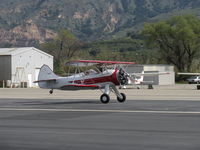 N32135 @ SZP - 1941 Waco UPF-7, Continental W670 220 Hp radial, takeoff roll Rwy 22, tail already up - by Doug Robertson