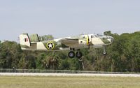 N62163 @ TIX - B-25J taking off at Tico Air Show, Titusville, FL on 22 Mar 13 - by Roy Schering