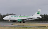 D-ASTY @ EGPH - Germania 2828 Arrives at EDI on a rugby charter flight - by Mike stanners