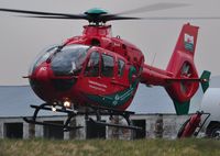 G-WASC @ EGFH - Welshpool Airport based Mid-Wales Air Ambulance helicopter (Helimed 59) drops into the South Wales Air Ambulance base to take on fuel. - by Roger Winser
