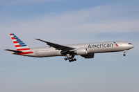 N718AN @ DFW - New American Airlines livery 777-300 landing at DFW Airport.