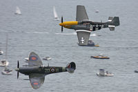 G-BTCD - In close formation with Spitfire MH434 at the Bournemouth Air Festival. - by Howard J Curtis