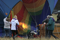 G-PSAX - At the 2013 Icicle Balloon Meet, Savernake Forest, Wilts. Close up of the inflation under way. - by Howard J Curtis