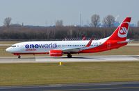 D-ABME @ EDDL - AB B738 with Oneworld tittles departing DUS. - by FerryPNL