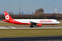 D-ALSC @ EDDL - Air Berlin A321 using its reverse to come to a stop. - by FerryPNL