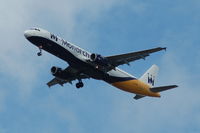 G-OZBS @ EGCC - Monarch Airbus A321-231 on approach to Manchester Airport. - by David Burrell