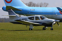 G-HPSL @ EGBP - visitor to the Rockwell Commander fly-in at Kemble - by Chris Hall