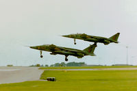 XZ375 @ EGXW - XZ375/GB 54 Sq Landing with XX146 at RAF Waddington Tactical Fighter Meet 05/08/86 - by Kevin Morgan