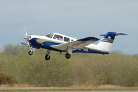 G-GPMW @ EGFH - Visiting Turbo Cherokee Arrow IV departing Runway 22. - by Roger Winser
