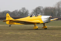 G-AKAT @ EGBR - Miles M-14A Hawk Trainer 3 at The Real Aeroplane Company's Spring Fly-In, Breighton Airfield, April 2013. - by Malcolm Clarke