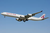 A7-AGB @ EGLL - Qatar Airways, on approach to runway 27L. - by Howard J Curtis