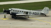 D-CDLH @ EDDV - Oldest airworthy Ju, in historic Deutsche Luft Hansa colors as D-AQUI (the livery this plane wore in 1936), P&W-engines, now with 3-blades propellers, til 1984 known as Iron Annie N52JU