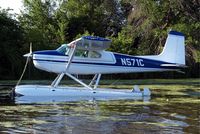 N571C @ 96WI - Cessna 180A [32785] Oshkosh-Lake Winnebago Seaplane Base~N 30/07/2008 - by Ray Barber