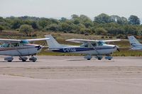 G-OTAM @ EGFH - Visiting Cessna Skyhawk. - by Roger Winser