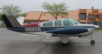 N1885W @ KAXN - Beech V35B Bonanza parked at the fuel pumps. - by Kreg Anderson