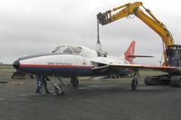 XL612 @ EGFH - Hawker Hunter being positioned as a 'gate guardian' at Swansea Airport. - by Roger Winser