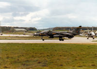 XX748 @ EGQS - Jaguar GR.1 of 54 Squadron at RAF Coltishall joining Runway 23 at RAF Lossiemouth in May 1997. - by Peter Nicholson
