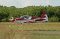 G-OCFC @ EGFH - Visiting Robin Alpha Sport arriving Runway 22. - by Roger Winser