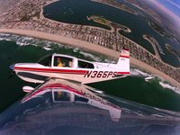 N365PS @ KMYF - Over the Pacific Ocean, near Crystal Pier, with Mission Bay in the background, San Diego, CA, - by Duffy Fainer
