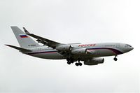 RA-96020 @ EGLL - Ilyushin IL-96-300PU(M1) [74393202020} (Rossiya Special Flight Detachment) Home~G 16/06/2013. Bringing in President Putin's entourage vehicles etc on a dull cloudy day . On approach 27L. - by Ray Barber