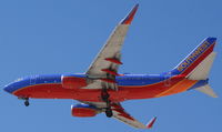 N240WN @ KLAS - Southwest Airlines (Live in the Vineyard ttl.), short before touchdown RWY 07R at Las Vegas Int´l(KLAS) - by A. Gendorf