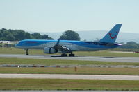 G-OOBP @ EGCC - Thomson Boeing 757 landing at Manchester Airport. - by David Burrell
