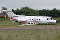 G-OHEA @ EGTC - Hawker Siddeley HS.125 Series 3B-RA, now beyond redemption. Cranfield Airport, June 2013. - by Malcolm Clarke