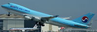 HL7439 @ KLAX - Korean Air Cargo, is climbing out Los Angeles Int´l (KLAX), bound for Seoul Incheon(RKSI) - by A. Gendorf