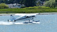 C-FHRT @ CYVR - Tofino Air Beaver taking off on the Fraser River. - by M.L. Jacobs