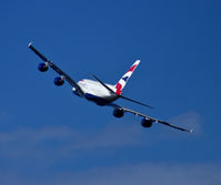 G-XLEA @ EGFF - BA's Airbus A380-841, callsign Speedbird 9151 wing waggling en route to Stanstead. - by Derek Flewin