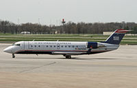 N471ZW @ KCMH - A US Airways (Air Wisconsin) CRJ arrives at Port Columbus International. - by Daniel L. Berek