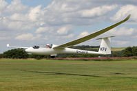 G-CKFV @ X5SB - DG Flugzeugbau LS-8T being launched for a cross country flight during The Northern Regional Gliding Competition, Sutton Bank, North Yorks, August 2nd 2013. - by Malcolm Clarke