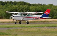 G-BOJS @ EGFH - Visiting Cessna Skyhawk. - by Roger Winser
