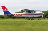 G-BNSN @ EGFH - Visiting Cessna 152 operated by the Pilot Centre at denham Aerodrome. - by Roger Winser