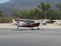N76DE @ SZP - 2007 American Champion 7GCAA ADVENTURE, Lycoming O-360-B2B 160 Hp, landing roll Rwy 22 - by Doug Robertson