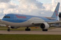 G-OBYH @ EGCC - Thomson B763 in new colors lining up - by FerryPNL
