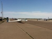 N972AF @ NM83 - The glider is tied down. - by Michael Saul