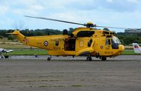 ZH544 @ EGFH - Visiting SAR Sea King of 22 Squadron RAF departing after taking on fuel. - by Roger Winser