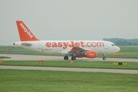 HB-JZF @ EGCC - Easyjet Airbus A319-111 taxiing at Manchester Airport. - by David Burrell