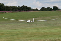 G-CJVA @ X5SB - Schempp-Hirth Ventus 2CT being launched for a cross country flight during The Northern Regional Gliding Competition, Sutton Bank, North Yorks, August 2nd 2013. - by Malcolm Clarke