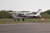 G-CEYH @ EGFH - Visiting Cessna 152 operated by Cornwall Flying Club. Previously registered N89253. - by Roger Winser
