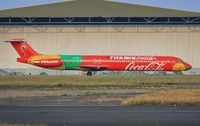 OY-RUE @ EGHH - Taxiing for departure in new Coca Cola / FIFA World Cup livery. - by John Coates