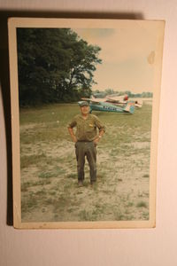 N2329V - Fred Ottiger in foreground. 1948 Cessna 140
in background tied down Luscuombe - by Frank Witt